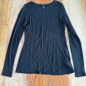 Final Sale WHBM Women's Black Long Sleeve Tee